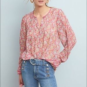 Ranna Gill Anthropologie Sheer Bohemian Top